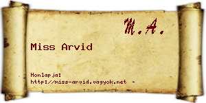 Miss Arvid névjegykártya